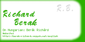richard berak business card